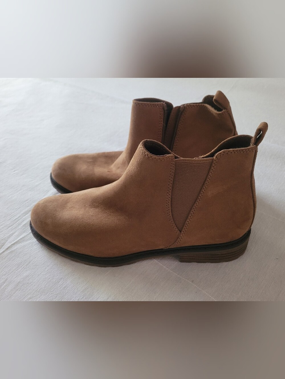 Sonoma Tan Suede Chelsea Ankle Boots